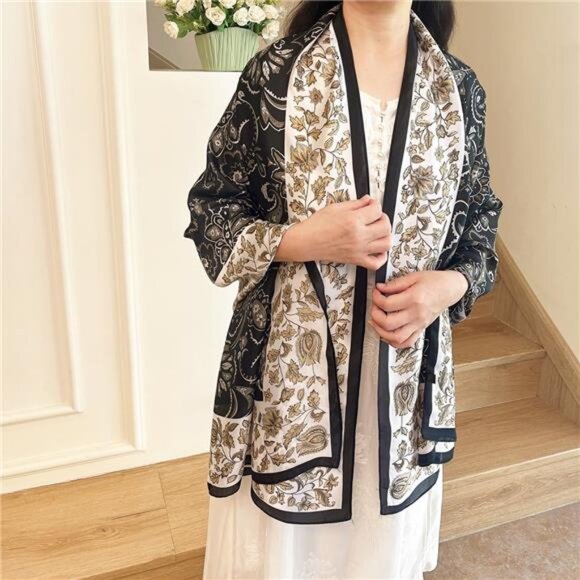 Long Silk Like Scarf Lightweight Satin Scarves Large Sunscreen Shawl Wrap for - Picture 2 of 7